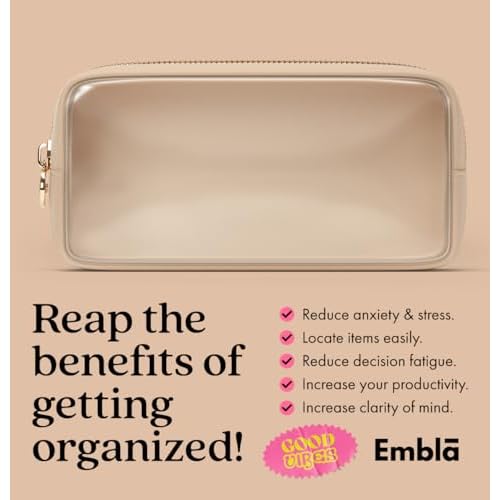 Clear Makeup Bag Zipper Pouch, Transparent Cosmetic Case Organizer, TSA Approved Travel Toiletry Case, Travel Accessories Essentials Makeup Tote for Women, Small Cute Make up Bag for Purse - Sand