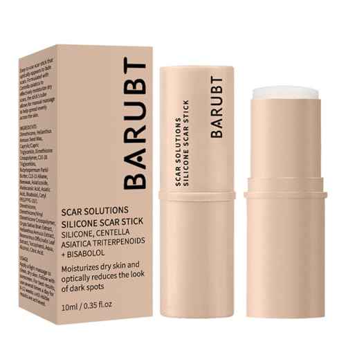 Silicone Scar Stick, Thick Solid Velvety Film for Old, Surgical Scars, Acne, Stretch Marks, Formula Infused with Asiatica Extracts and Vitamin E for Skin Smoother, Softer