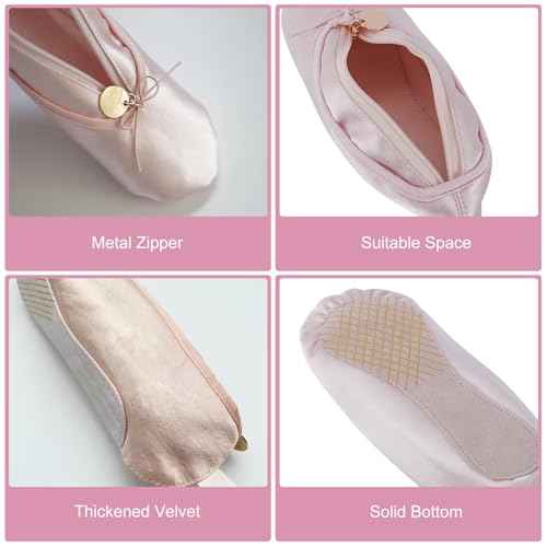 Pink Ballet Dance Shoe Makeup Bag Recital Gifts for Girls Women, Ballerina Slipper Pouch Dancer Stuff (Pink1)