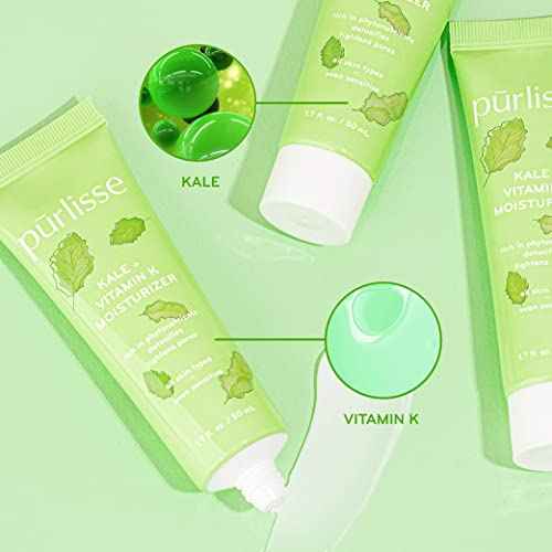 p?rlisse Kale + Vitamin K Hydrating Face Moisturizer - Face Moisturizer for Detoxifying & Pore Tightening - Packed with Antioxidants for Smooth, Radiant & Youthful Skin (1.7 Fl oz)