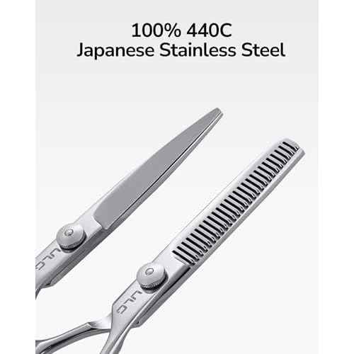 ULG Hair Thinning Scissors, Thinning Shear for Hair Cutting 6.5 inch Right-Hand Barber Scissors Salon Texturizing Shears Made of Japanese Stainless Steel, Silver