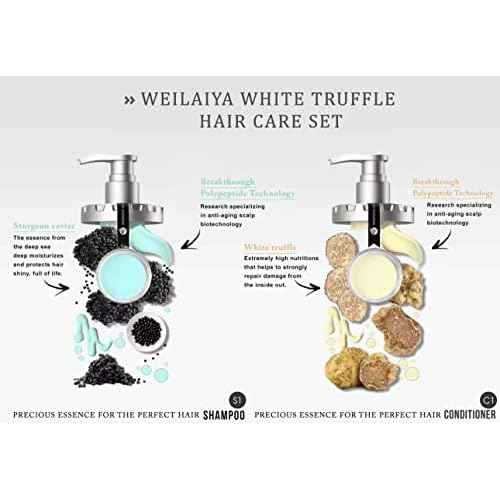 Weilaiya White Truffle Shampoo 450mL & Conditioner 450mL Unisex For All Types of Hairs (Frizz Control, Repair Damaged Hair, Anti-Aging Scalp, Nourishing, Moisturizing & Strengthening)