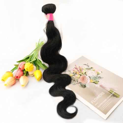 12A Brazilian Virgin Human Hair 1 Bundle 22 Inch Body Wave Bundles Human Hair 100% Unprocessed Quick Weave Hair Extensions Natural Black