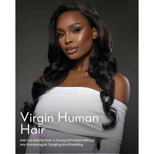 Arabella 3 Body Wave Bundles Human Hair 16 18 20 Inch Natural Black Bundles 100% Unprocessed Brazilian Virgin 10A Weave Sew in Double Weft Human Hair Bundles