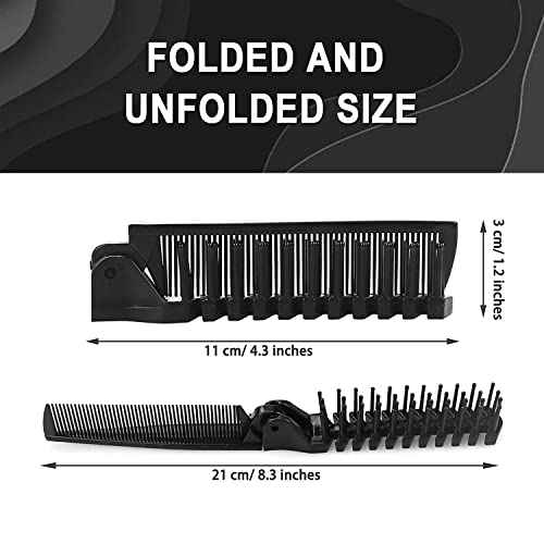 Foldable Combs in Bulk Individually Wrapped, Travel Pocket Hair Comb, Folding Hair Brush Double Headed, Brush Comb Styling Tool for Men Women Combs, Black (One Size, 200, Count)