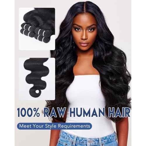 Lucklady 16A Raw Bundles Human Hair Body Wave, 20 Inch Body Wave Bundles Human Hair, Triple Lifespan Virgin Remy hair