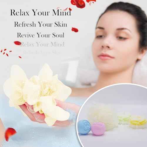 Bath Bombs for Women - 30 Pcs Handmade Natural Essential Oils Rose Bath Bombs with Scented Candles, Home Spa Fizzies Bubble Bath, Birthday Gifts for Women Her Self Care Gifts for Mom Wife (30)