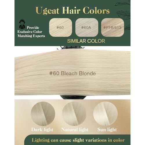 Ugeat Human Hair Clip in Extensions Blonde Clip in Hair Extensions Real Human Hair Platinum Blonde Clip in Hair Extensions for Women Blonde Hair Extensions 14 Inch 120g(105g Hair + 15g Clips)