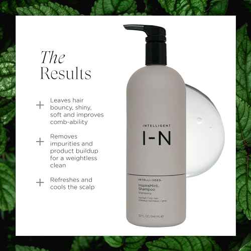 Intelligent Nutrients InspiraMint Shampoo, Invigorating Organic Mint Daily Shampoo for Fine and Oily Hair, Balancing, Refreshing, Color-Safe, Vegan, 32 Fl Oz
