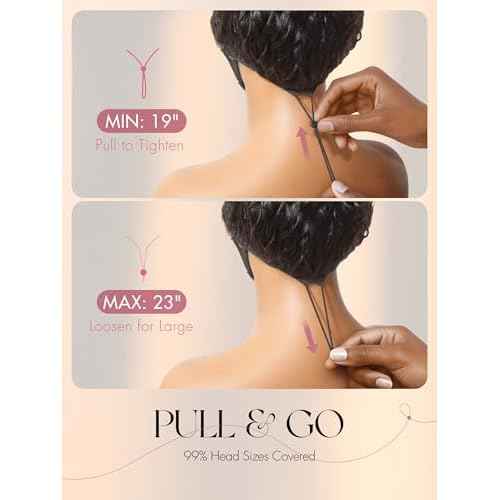 LUVME HAIR Half Wig Human Hair Water Wave Flexi-Fit Invisi Flip Drawstring Wig 200% Density Glueless Wigs 100% Human Hair Natural Black Ready to Go Headband Wig for Women