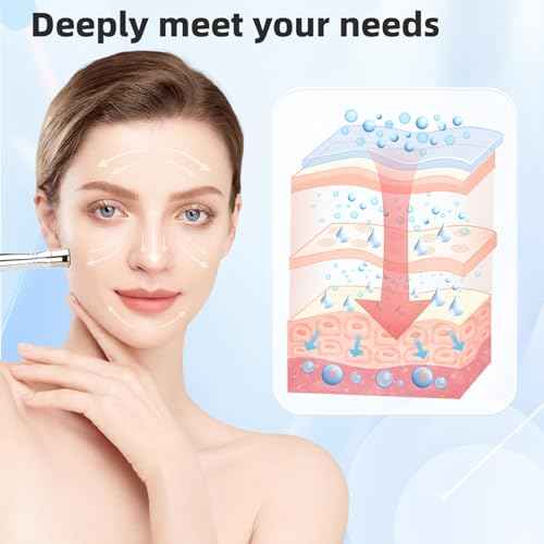 Diamond Microdermabrasion Machine Kit, 65-68cmHg Suction Power, 9 Replaceable Tips, Suitable for Face and Body (Home & Salon Use)