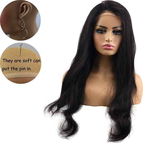 Realistic Female Mannequin Head with Shoulder Manikin PVC Head Bust Wig Head Stand for Wigs Display Making,Styling,Sunglasses,Necklace Earrings, Light Brown Color