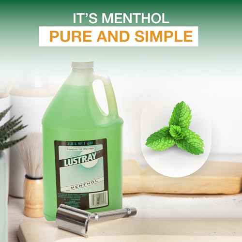 Clubman Lustray Menthol Face & Scalp Rub, Refreshing Menthol Formula for Cooling Sensation and Invigorating Care, Ideal for Post-Shave Use, 1 Gal, 1-Pack