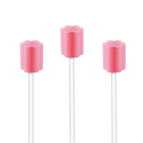 Wellgler's Oral Care Swabs - Disposable Mouth Cleaning Spong swabs (250count, Pink)