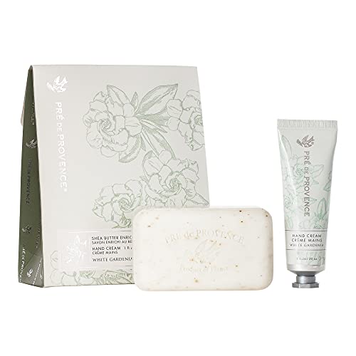 Pre de Provence Gift Set Collection 150 Gram Soap Bar & 1 fl oz Hand Cream, White Gardenia