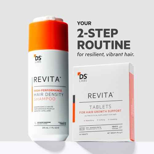 DS Labs Revita Shampoo & Revita Tablets Kit, 205mL & 30 Tablets ? Scalp First Cleanse & Daily Supplement for Fuller Looking, Thicker Looking Hair, Sulfate & Silicone Free, for Men & Women