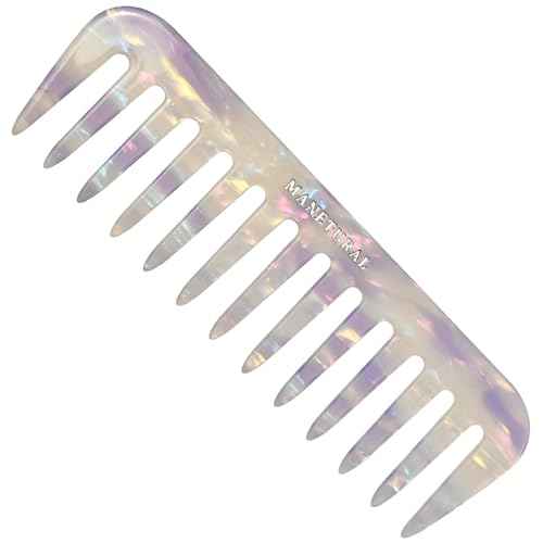 S1 Elegant Wide-Tooth Comb ? Lightweight, Travel-Friendly, and Stylish Design for Tangle-Free Hair (White Purple)