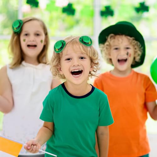 12 Pcs St. Patrick's Day Hair Clips, St Patricks Day Accessories, Mini Top Hat Hair Clips, Green Cowboy Hat Hair Clips, Saint Patricks Day Hair Accessories Decorations