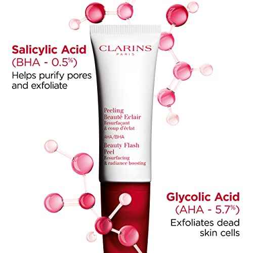Clarins Beauty Flash Peel | 10-Minute At-Home Facial | Visibly Tightens Pores | Gently Eliminates Dead Skin Cells | Refines Skin Texture | Renews Radiance | Contains AHAs and BHAs | All Skin Types