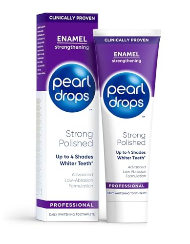 Pearl Drops Strong White Toothpaste, Polished Mint Flavour, Clinically Proven Whitening, Low Abrasion, Daily Use Formula, 75ml