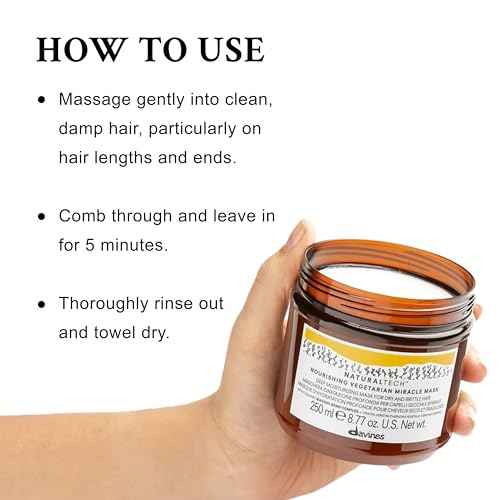 Davines Naturaltech NOURISHING Vegetarian Miracle Mask, Deep Moisturizing For Dry And Brittle Hair, 8.77 Fl. Oz.