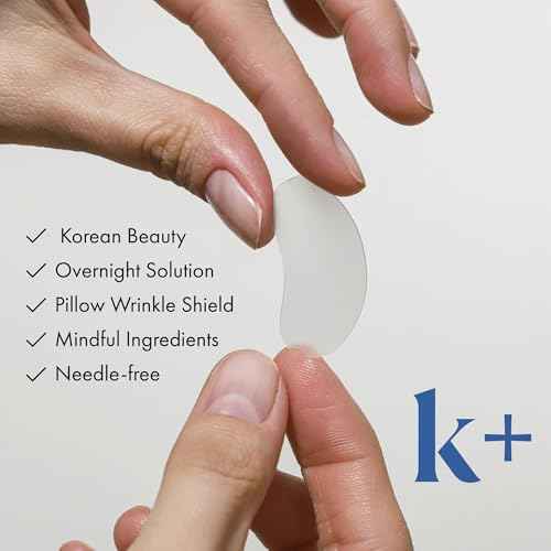 K+ Wrinkle Patches for Marionette, Smile Lines with Hyaluronic Acid, Adenosine and Peptides - Korean Overnight Mindful-Aging Facial Stickers (60 Count)