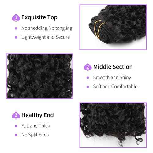 Sassina Spiral Curly Clip in Hair Extensions Human Hair Invisible Human Hair Extensions for Women Natural Black Double Weft Clip in Extensions Thick Soft Natural Human Hair 7Pcs 120G 20 Inch