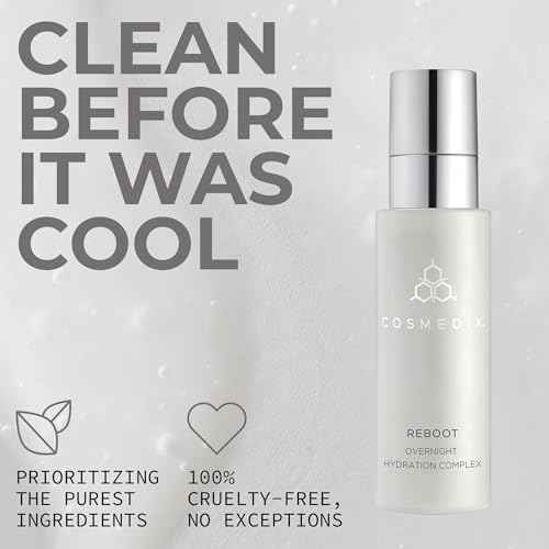COSMEDIX Reboot Overnight Face Serum with Hydration Complex - Lightweight Anti-Aging Probiotic-Packed Facial Serum for Fine Lines, Wrinkles & Uneven Skin - Moisturizing Night Serum for All Skin Type