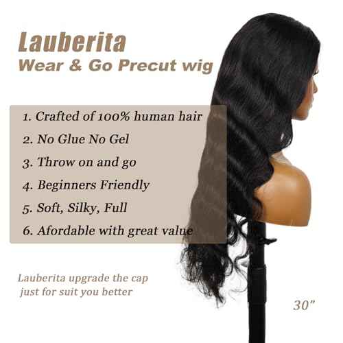 26 Inch 5x5 HD Lace Closure Wigs Human Hair Glueless Wigs Pre Plucked Pre Cut for Beginners 180% Density Body Wave Lace Front Wigs Human Hair Glueless Wear and Go