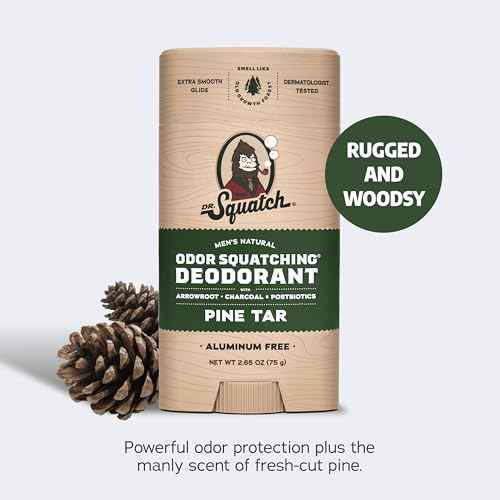 Dr. Squatch Manly Soap and Deodorant Variety Pack - Handmade with Organic Oils, Aluminum-Free - Wood Barrel Bourbon and Pine Tar - Natural Men's Care Bundle