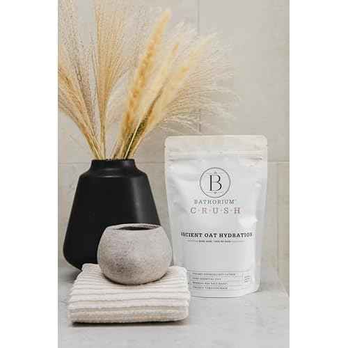 Bathorium Ancient Oat Hydration Crush, Mineral Sea Salt Bath Soak, Skin-Soothing Colloidal Oats, Light Floral Fragrance, pH-Balanced, Approximately 5 Soaks, 21 oz