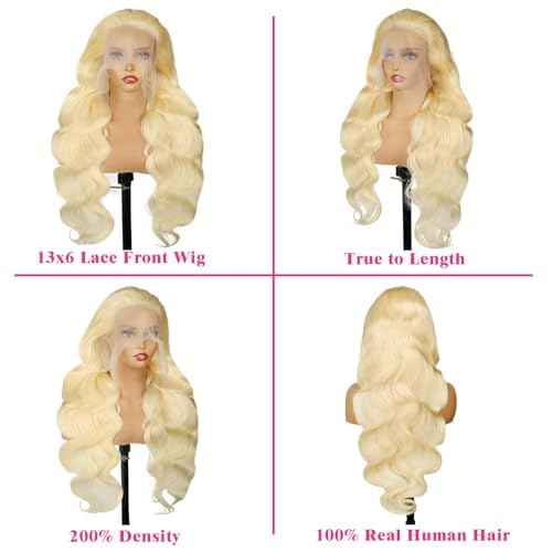 613 13x6 Lace Front Wig Human Hair Blonde Wig Human Hair 200% Density Transparent Lace Front Wigs Human Hair 613 HD Lace Frontal Wig for Women 26 Inch