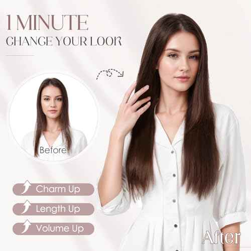 Elailite Halo Hair Extensions Real Human Hair for Women Light Brown Clip in Remy Hairpiece with Adjustable Invisible Wire 22 Inch 75G