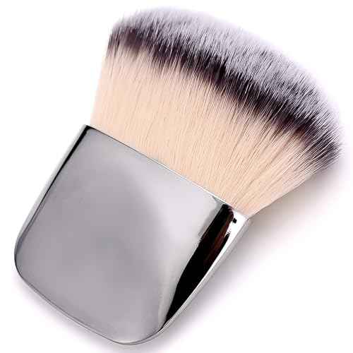 Makeup Brushes Set, Mini Multi-functional Loose Powder and Blush Brush, Portable Soft Hair Beauty Tool (Silver)