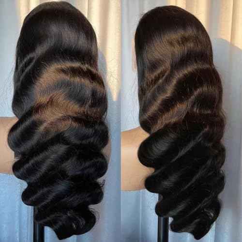 Sunelk 13x6 Lace Front Wigs Human Hair 200% Density HD Transparent Body Wave Lace Front Wigs Human Hair 10A Frontal Glueless Wigs for Women 24 Inch