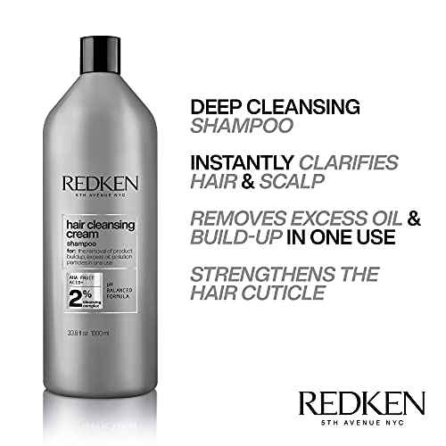 Redken Detox Hair Cleansing Cream Clarifying Shampoo For All Hair Types - Removes Buildup and Strengthens Hair Cuticle