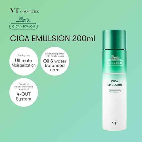 VT COSMETICS Cica Emulsion 200ml, Moisturizing, Calming, Balancing, Soothing, Hydrating, korean skin care