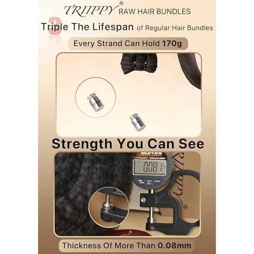 TRIIPPY Kinky Straight Bundles Human Hair,100% Real Raw Cambodian 4C/4A Blowout Hair Sew-In Weave Single Bundle,Triple The Lifespan Over Regular Virgin Hair,No.1 Raw Hair Brand On Amazon(20 Inch)