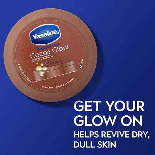 Vaseline Cocoa Glow Body Cream 6-Pack ? Pure Cocoa Butter 48H Moisturizing Cream for Dry Skin, Travel-Size, 2.53 Fl Oz Ea