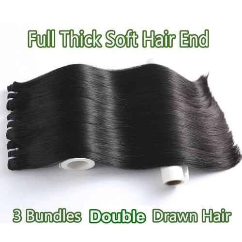 Straight Bundles Human Hair,Triple Lifespan Than Regular Virgin Hair,16A Vietnamese Raw Unprocessed Virgin human hair Straight Bundles Weave Hair Extension Natural Color for Women 20 Inch
