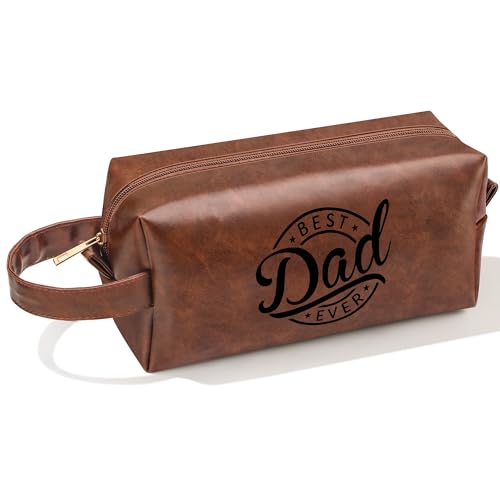 Travel Toiletry Bag for Men Travel Essentials Makeup Bag Mens Leather Toiletry Travel Bag for Toiletries Bathroom Travel Accessories Dopp kit Dad Gifts for Dad Birthday Gift Father’s Day Gifts