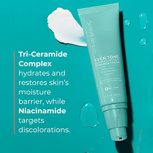 Urban Skin Rx¢ç Even Tone Barrier Repair Ceramide Lightweight Multitasking Hydrator Cream with Niacinamide & Squalane, Replenishes Moisture, Improves the Look of Damaged, Uneven Skin Tone, 1.7 Fl Oz