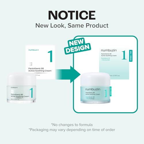 numbuzin No.1 Pantothenic B5 Active Soothing Cream | Remove sebum and skin troubles, Pantothenic acid, Korean Skincare Gift for Women | 2.70 fl oz