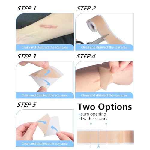 Silicone Scar Sheets, Silicone Scar Tape, 1.6" x 120" Medical Grade Scar Tape Removal Sheets for Surgical, C-Section, Burn Scars (2 Rolls-3M)