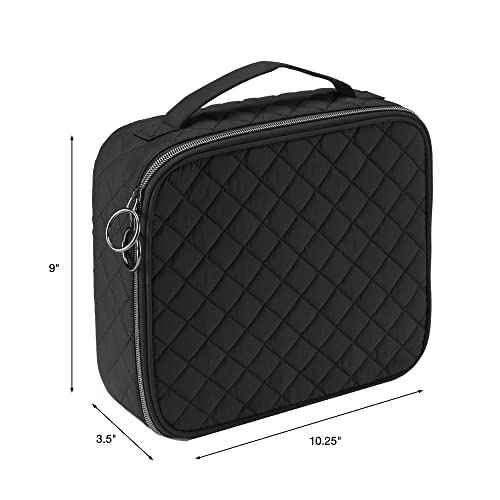 Scünci by Conair Makeup Beauty Case, Makeup Train Case, Makeup Bag, Travel Organizer for Women, Black
