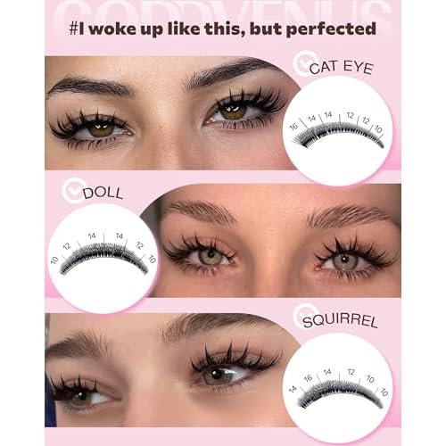 Manga Lash Clusters Kit Natural 300 Pcs Cluster Eyelash Extensions Kit Wispy Fairy Fluffy Eyelash Clusters Anime Cosplay Individual Lash Extensions Kit CC Curve 10-16mm