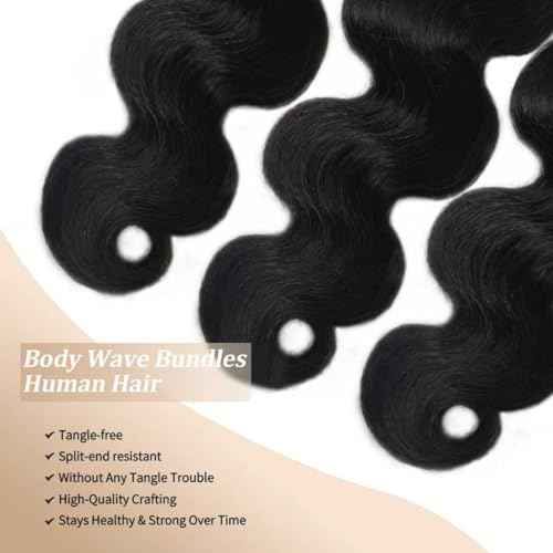 12A Unprocessed Brazilian Human Hair Body Wave human hair bundles 3 Bundles 14 16 18 Inch 300g/Pack Natural Black soft Smooth Double Weft Quick Weft Extensions for Women