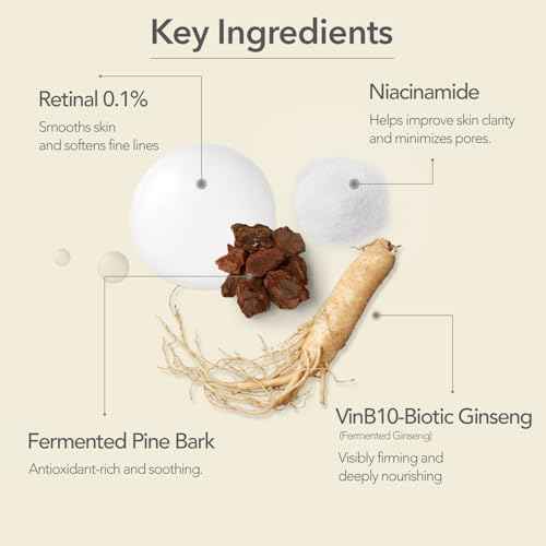 107 VINBIOME Retinal Serum, Retinal 0.1% & Ginseng, Hydrating & Firming Face, Supports Smooth & Youthful-Looking Skin, Gentle for Sensitive Skin (1.01 fl oz)