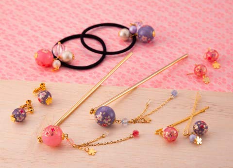 Hair Stick for Bun Kanzashi Metal Hair Pin, Japanese Style Hairpin Hair Chopsticks Hair Accessory for Women (SAKURA ball/White)