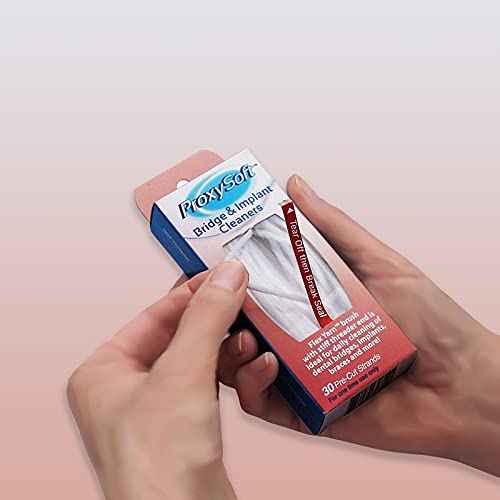 Dental Floss for Bridges and Implants, 12 Packs - Implant Floss Threaders for Bridges with Extra-Thick Proxy Brush for Optimal Dental Care - Bridge and Implant Cleaners by ProxySoft